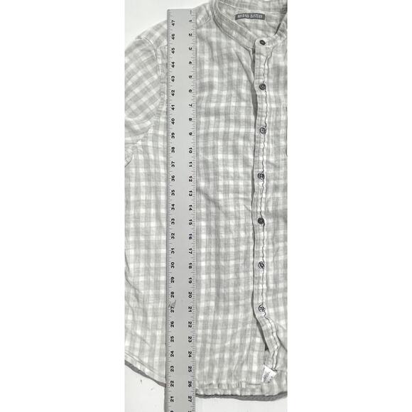 Michael Bastian Button Up Shirt Mens Size Medium M Gray White Plaid 100% Cotton - Picture 6 of 7
